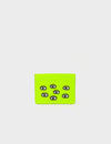 Filium Neon Lime Leather Cardholder - All Over Eyes Embroidery
