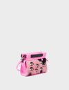 Vali Crossbody Micro Bubblegum Pink Leather Bag - Eyes Applique Adjustable Handle