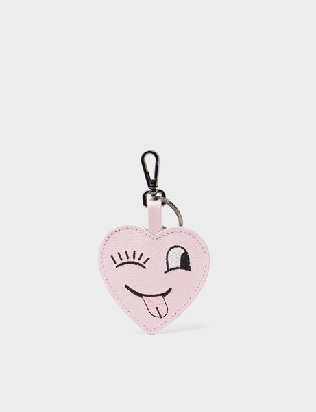 Hearty Smile Charm - Parfait Pink Leather Keychain – Min & Mon