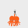 Octotwins Charm - Neon Orange Leather Keychain - Front View
