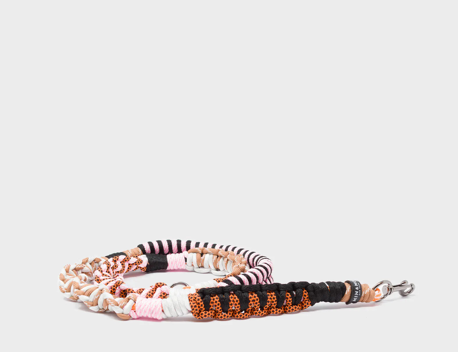 Detachable Shoulder Strap - Pink, Brown and Orange Handwoven Paracord - Product View