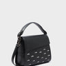 Anastasio Mini Crossbody Handbag Black Leather - All Over Eyes Embroidery - Main View