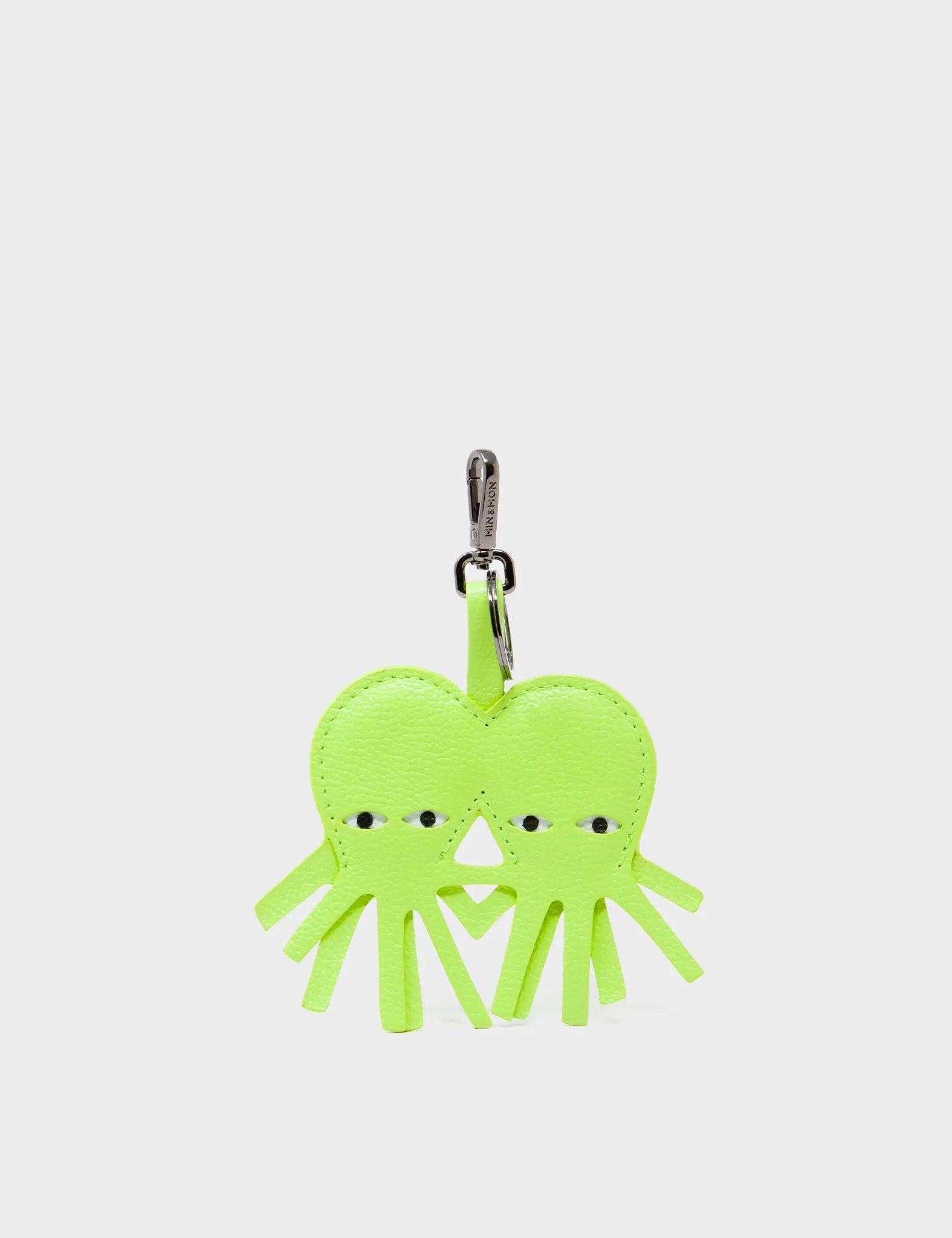 Octotwins Charm - Sharp Green Leather Keychain - front