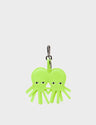 Octotwins Charm - Sharp Green Leather Keychain - front