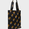 The Everyday Tote Bag - Black Cyclepet Fabric Blazing Tiger Print - Main View
