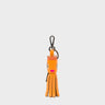 Queen Callie Marie Charm - Flamingo Orange Leather Keychain - Front view