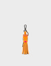 Queen Callie Marie Charm - Flamingo Orange Leather Keychain