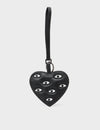 Heart - Black Leather Bag Charm