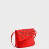 Bruno Mini Crossbody Fiesta Red Leather Bag - All Over Eyes Embroidery - Main VIew