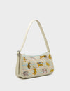 Lucas Hobo Mini Gravel Beige Handbag - Retro Tiger Embroidery