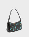 Lucas Hobo Mini Black Handbag - Pigeonista Embroidery