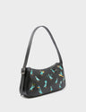 Lucas Hobo Mini Black Handbag - Pigeonista Embroidery - Main View