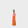 Queen Callie Marie Charm - Neon Orange and Pink Leather Keychain