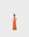 Queen Callie Marie Charm - Neon Orange and Pink Leather Keychain