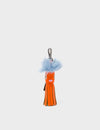 Callie Marie Mayne - Neon Orange Leather and Blue Faux Fur