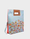 Milo Convertible Crossbody Bag - Sterling Blue Leather Vintage Bloom Print