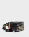 Harold Fanny Pack Black Leather - Metal Platform Design