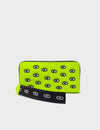 Francis Neon Yellow Leather Wallet - All Over Eyes Embroidery