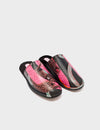 Marcelo Black Leather Slippers - Tangle Rumble Print