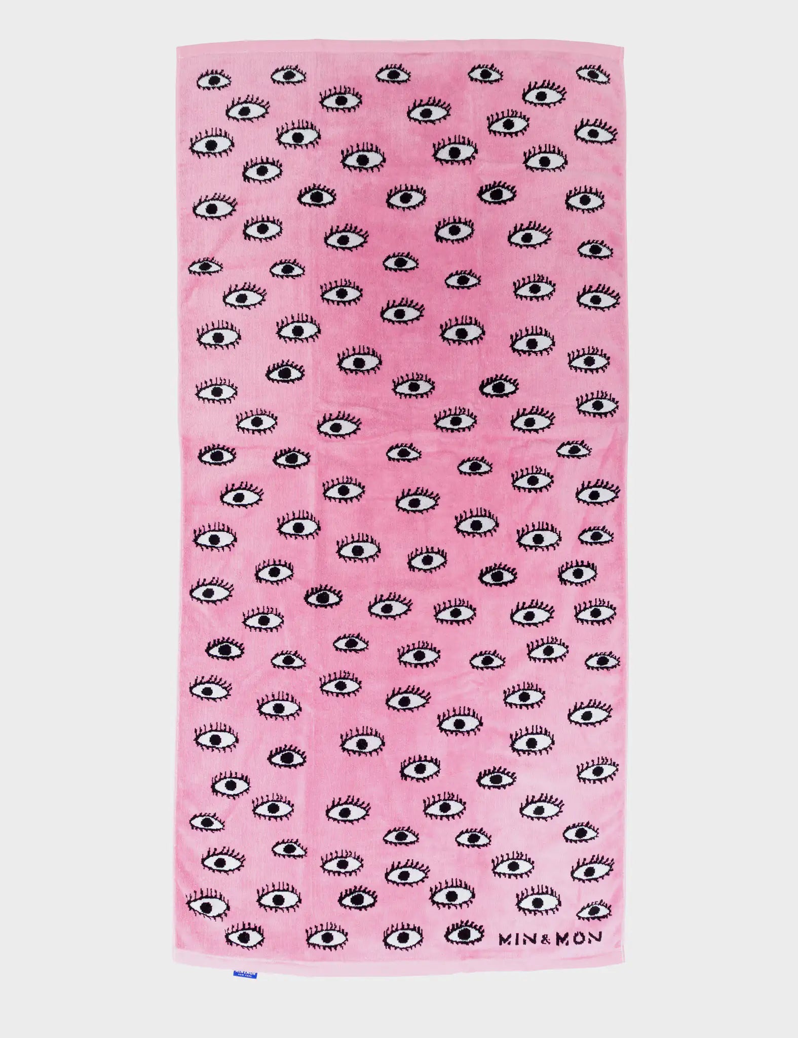Pink Beach Cotton Towel - All Over Eyes Design  - Front