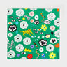 Green Silk Headscarf - Floral Fall - Main View