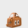 Benji Micro Crossbody Caramel Leather Bag - Eyes Engraved - Main View