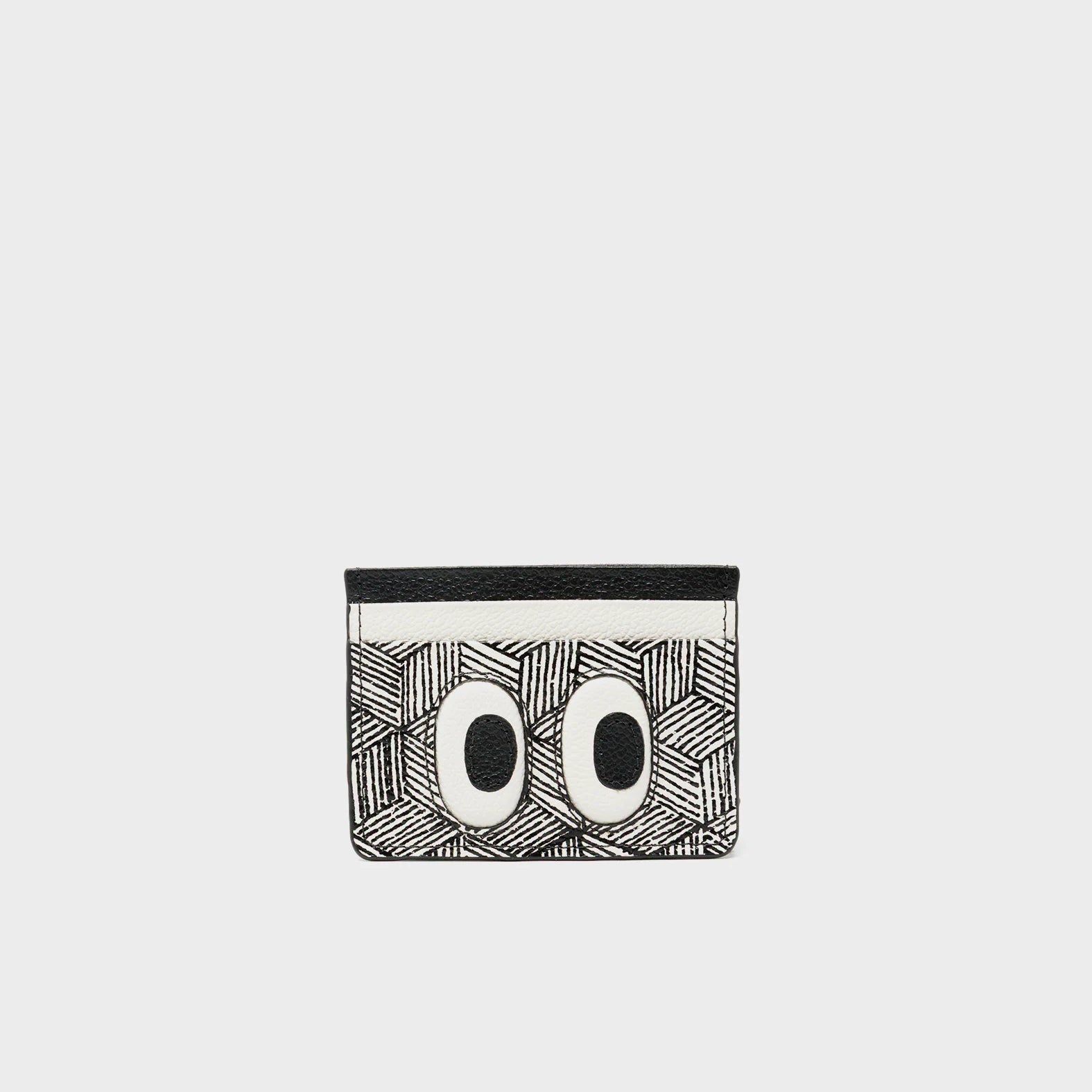 Filium Cream Leather Cardholder - Look Up Design - Front view