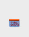 Filium Vista Blue Leather Cardholder - Retro Tiger Embroidery - Front view