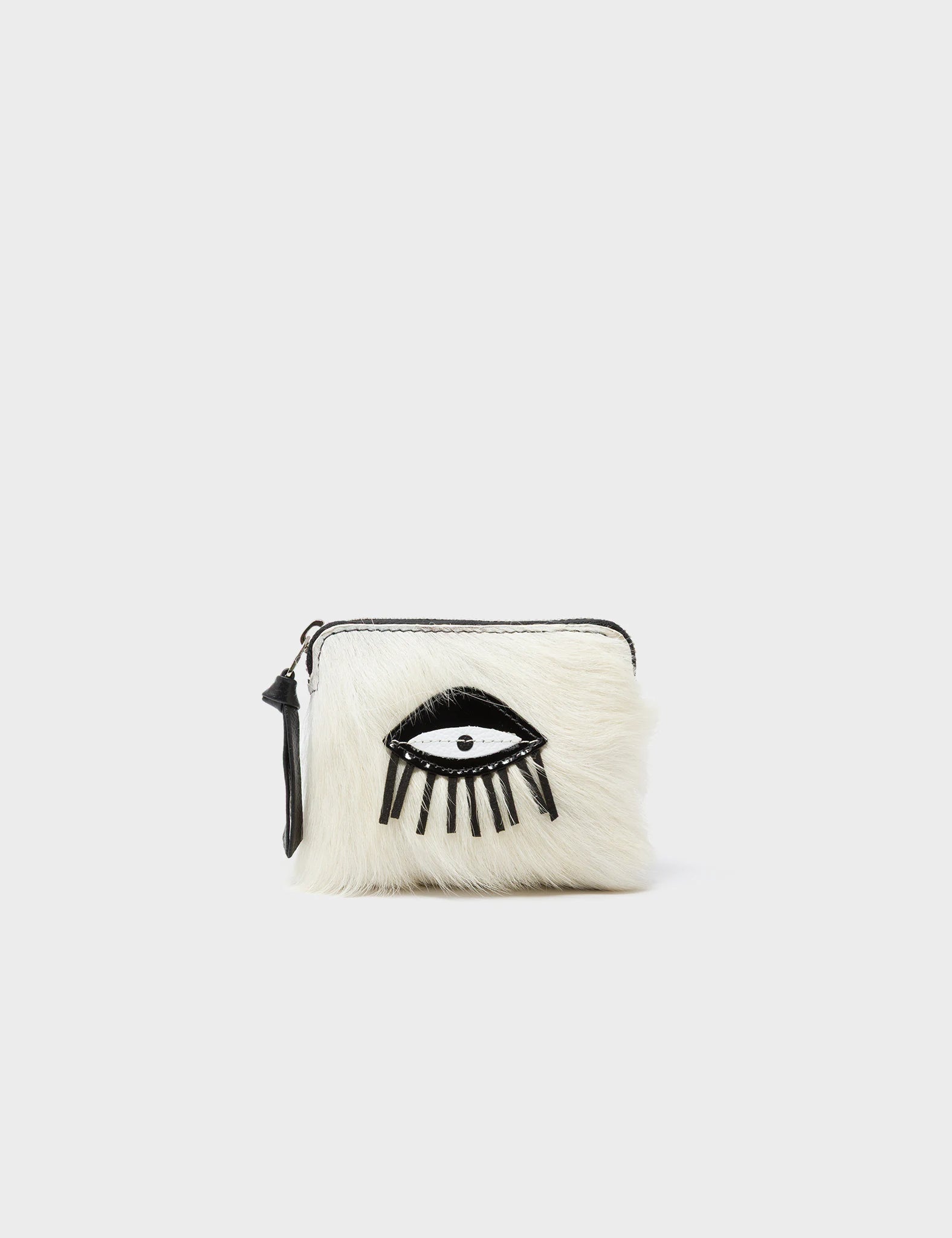 Fidencio Cream Coin Pouch - Classic Eye Applique - Front