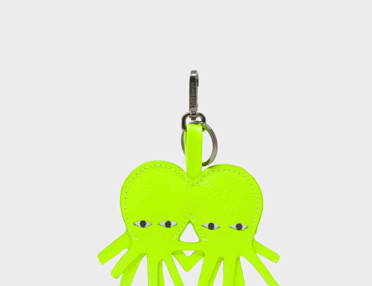 Octotwins Charm - Neon Lime Leather Keychain - Main View