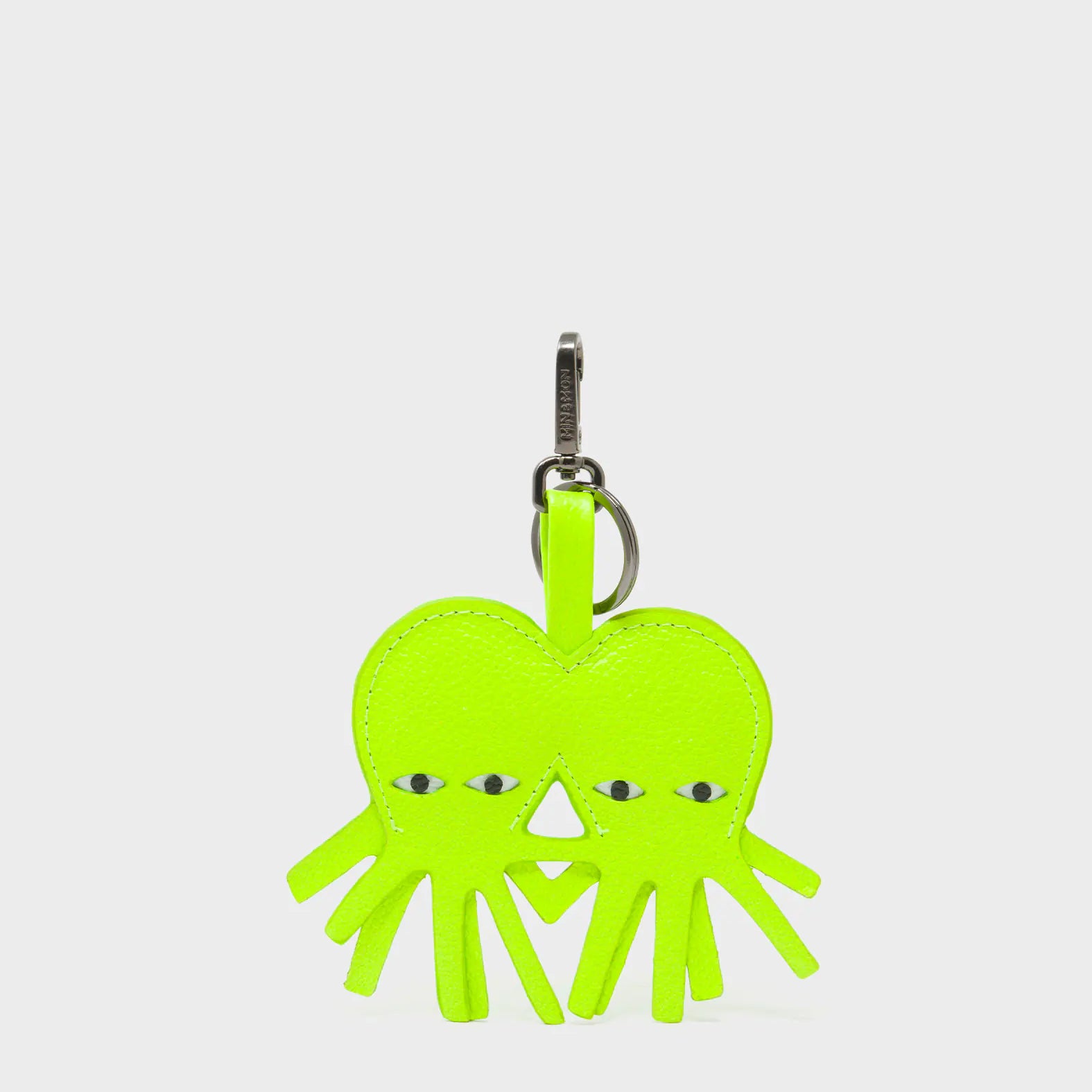Octotwins Charm - Neon Lime Leather Keychain - Main View