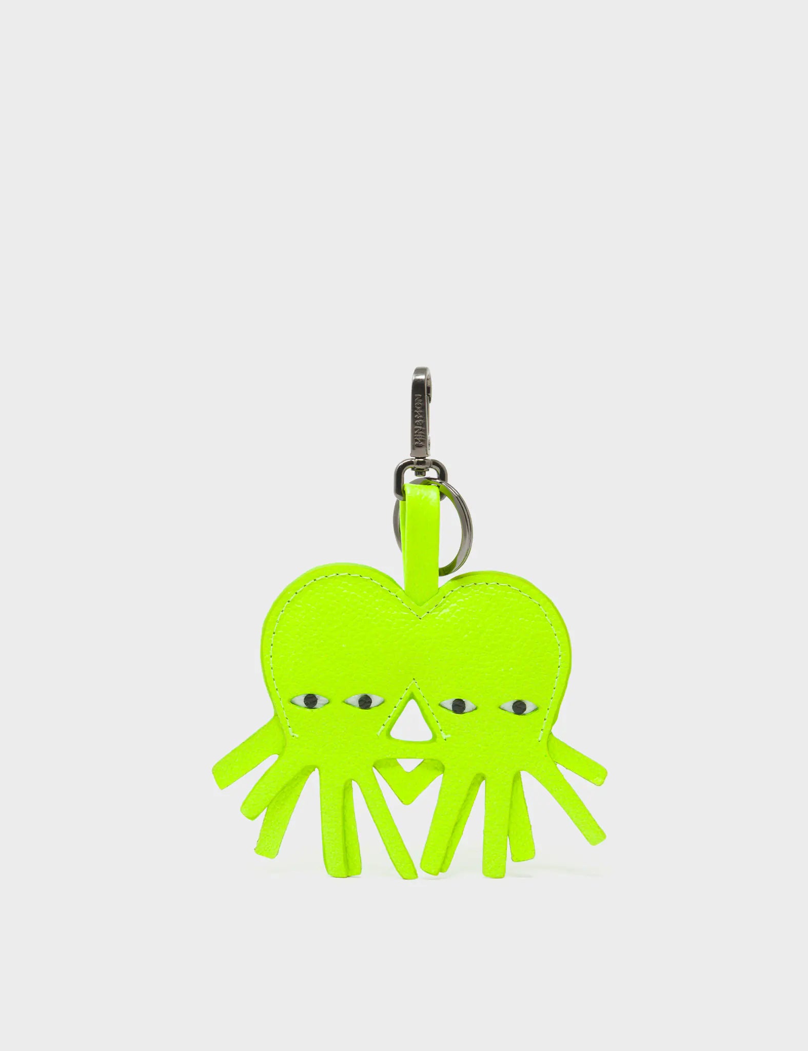 Octotwins Charm - Neon Lime Leather Keychain - Main View