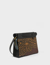 Vali Crossbody Black Leather Bag - Wild Heart Embroidery