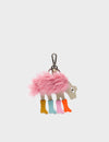 Wolf In Heels Charm - Pink Faux Fur and Multicolored Boots Keychain