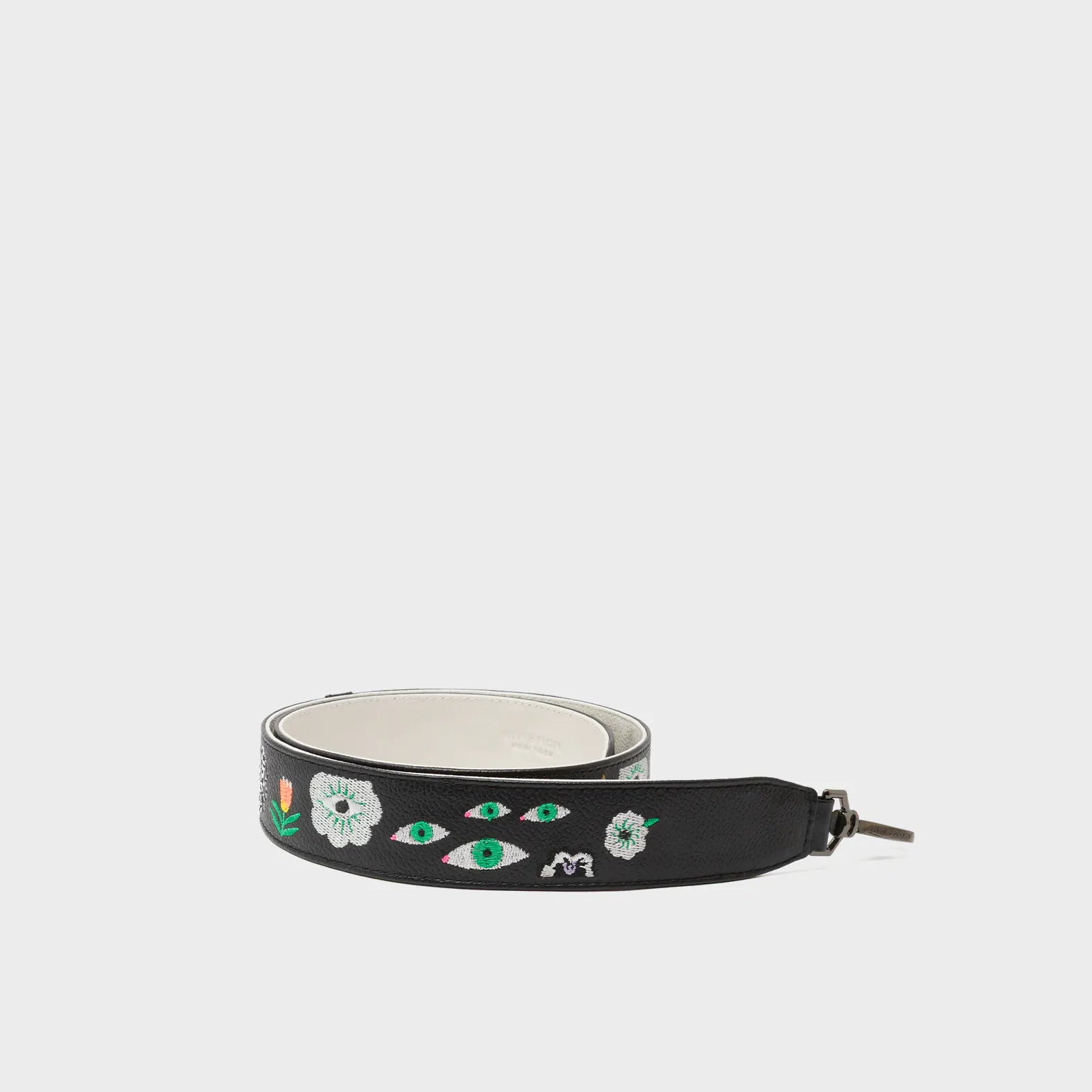 Detachable Black Leather Shoulder Strap - Floralia Embroidery  - How to pack it