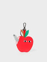 Wormhattan Charm - Fiesta Red Leather Keychain - Front View