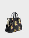 Simon Black Leather Medium Handbag - Creatures of the Future Design - Main View
