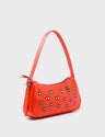 Lucas Hobo Mini Fiesta Red Handbag - All Over Eyes Embroidery - Main View