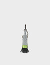Oliver The Ox Charm - Moonwalk Gray and Neon Lime Leather Keychain