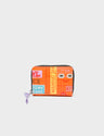 Frodo Lollipop Orange Leather Zip Around Wallet - Subway Stories Print - Front View