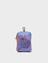 Florence Pouch Charm - Vista Blue Leather Keychain Retro Tiger Embroidery
