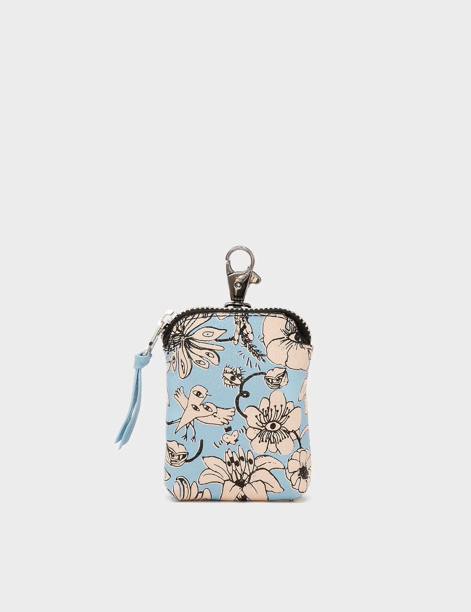 Florence Pouch Stratosphere Blue Leather Charm - Tangle Rumble Print