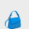Anastasio Micro Crossbody Handbag Hawaii Blue Leather - Eyes Embroidery - Front side view