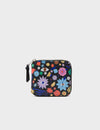 Fedor Black Leather Wallet - Flowers Print