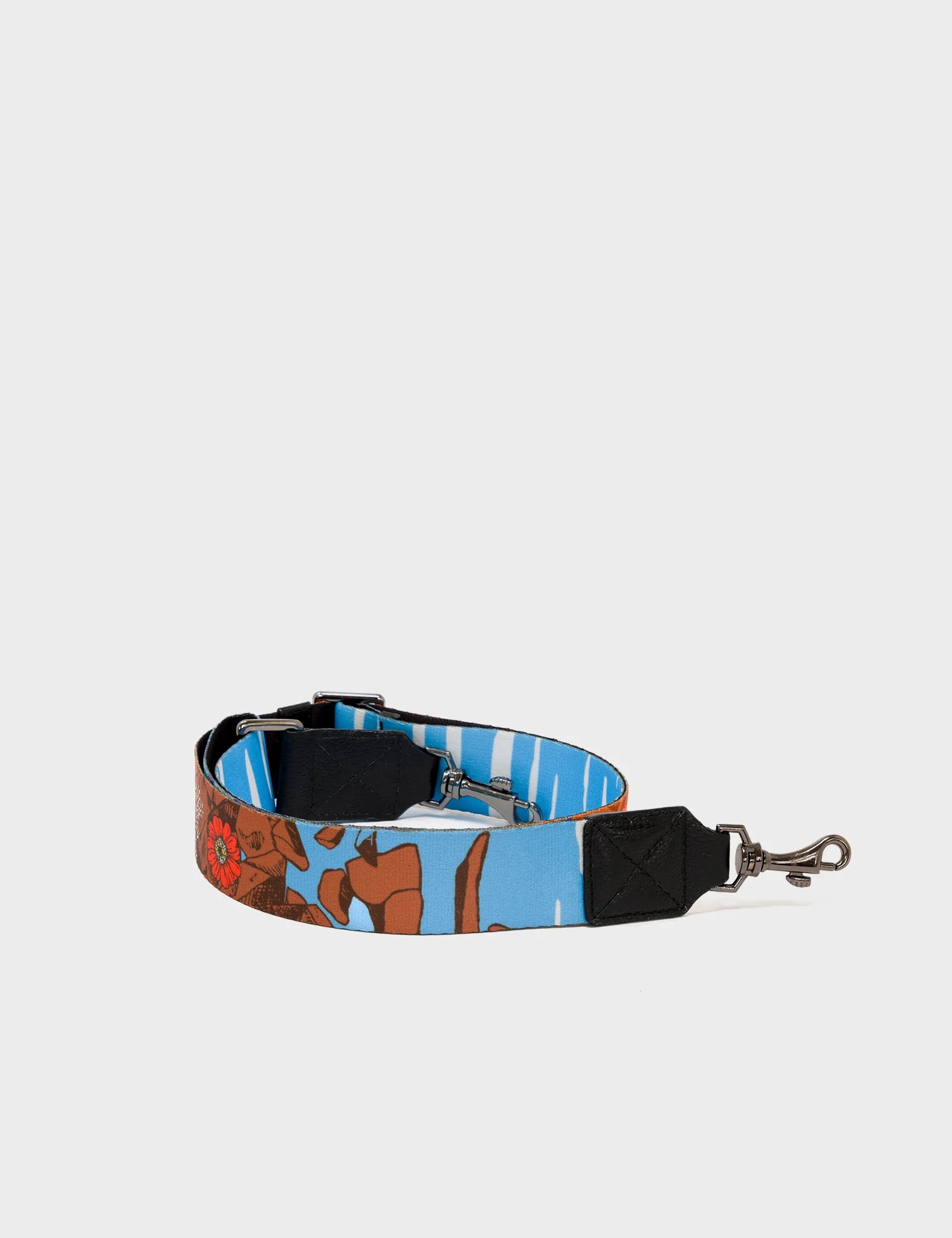 Detachable Black And  Blue Nylon Strap - Clouds and Flowers Design
