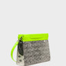 Vali Small Crossbody Cream and Neon Green Leather Bag - Cubes Print - Main View