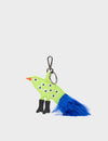 Bird In Boots Charm - Sharp Green Leather Keychain