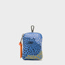 Florence Pouch Charm - Vista Blue and Black Leather Keychain Retro Tiger Embroidery - Main View