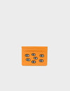 Filium Flamingo Orange Leather Cardholder - All Over Eyes Embroidery