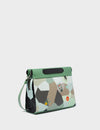 Vali Crossbody Small Green Leather Bag - Camo Dreams Design